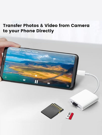 محول قارئ بطاقة الذاكرة 2 في 1 من النوع سي إلى بطاقة الذاكرة الصغيرة (microSD) والبطاقة القياسية (SD)، قابل للتوصيل والتشغيل، متوافق مع بطاقات الذاكرة SD وmicroSD بأنواعها المختلفة لكاميرات السيارة وكاميرات المراقبة والكاميرات الرقمية.
