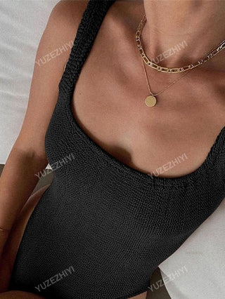 مايوه حريمي قطعة واحدة بدلة سباحة صيفية نسائية ذات قطعة واحدة ذات موحد اللون من قماش ملمس لنسيج ملون الحلوى، قطعة سباحة جذابة ظهر عاري