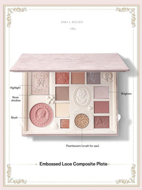 COLORROSE لوحة مكياج مزخرفة بالنقوش، لوحة ظلال عيون بودرة مطفية ولامعة، ذات تغطية لونية عالية وثابتة، ظلال عيون لامعة ناعمة وخفيفة الوزن، مع مرآة، لوحة مكياج متعددة الوظائف تشمل البرايمر والأحمر
