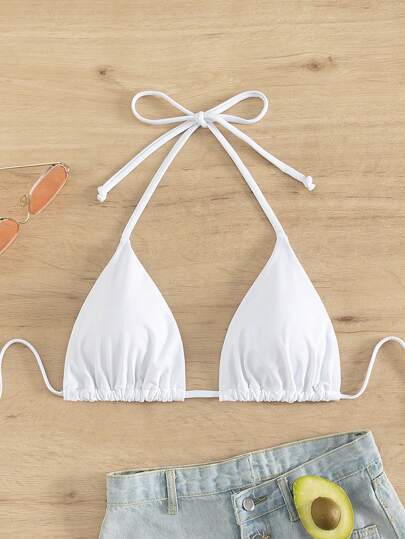 Swim Basics ملابس علوية بيكيني نسائية رباط الظهر الصاف