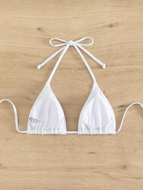 Swim Basics ملابس علوية بيكيني نسائية رباط الظهر الصاف