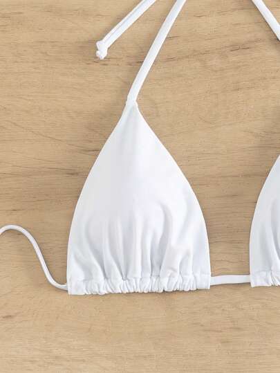 Swim Basics ملابس علوية بيكيني نسائية رباط الظهر الصاف