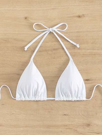 Swim Basics ملابس علوية بيكيني نسائية رباط الظهر الصاف