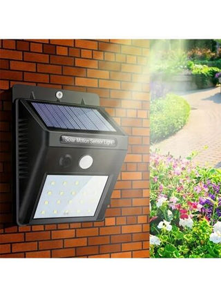 1 قطعة جهاز إنارة حائطي خارجي بطاقة شمسية و20 وحدة إضاءة LED، مصنوع من البلاستيك، مقاوم للماء، يتضمن وظيفة الاستشعار البشري، مناسب للفناء والجراج والجدار الخارجي وغيرها، إنارة حديقة خارجية للممرات والحديقة والبلكون