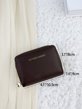 SOUTHLAND&KANGAROO محفظة عملة متعددة الاستخدامات ذات سحّاب مزدوج, منظم بطاقات متعدد الشعارات والأغراض, لتخزين البطاقات ولوازم المدرسة, في غرفة السكن الجامعي, حقيبة من جودة عالية من الجلد, حافظة بطاقات أعمال, حافظة بطاقات ائتمان, لمحفظة نسائية صغيرة