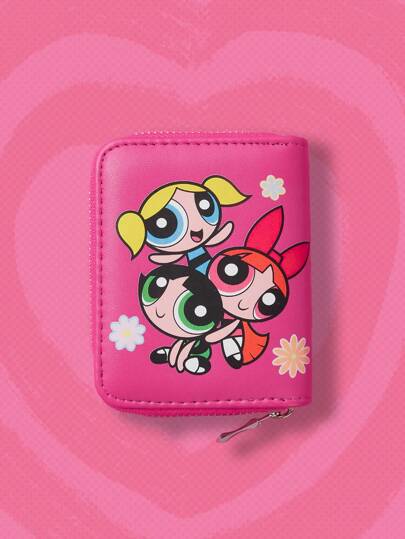The Powerpuff Girls | ROMWE محفظة صغيرة ميني كاجوال تصميم رسوم كارتون & نمط زهري بسستة حول الى اليومي
