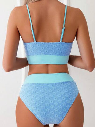 Swim ملابس سباحة بيكيني طباعة الأزهار خصر عالي