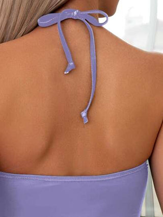 طقم تانكيني حريمي Swim Lushoire تانكيني برباط جانبي وربطة عنق مع طبعة شجرة النخيل المناسب لشاطئ الصيف