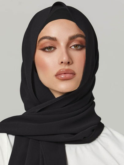 مجموعة وشاح وقبعة قابلة للربط للنساء عبارة عن قبعة قابلة للمطابقة مع وشاح شيفون، اكسسوارات للارتداء اليومي