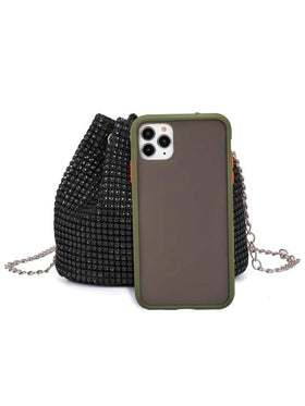 حقيبة دلو حول صغيرة تصميم سحاب صغيرة مزينة بالراين ستون ، حقيبة شفافة ذات حبات اللؤلؤ الاصطناعية ، حقيبة مناسبة للسهرات الانيقة والفاخرة والراقية، مناسبة للحفلات والنساء والعرائس ، مثالية لحفلات الأعياد والعشاء وحفلات
