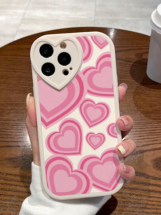 حالة حماية هاتف بشكل قلب من الجلد وال-TPU متوافقة مع هواتف iPhone 11, 13, 14, 15, 15 برو, 15 برو ماكس, iPhone 16, 16 برو, 16 بلس, 16 برو ماكس