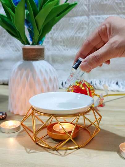 رمضان زينة رمضان قطعة واحدة حامل شمعة مصباح عطري بشكل هندسي بسيط للاستخدام المنزلي ، ديكور الغرفة، هدايا
