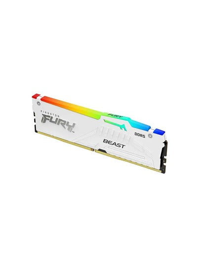 KINGSTON ذاكرة وصول عشوائي FURY Beast DDR5 RGB أبيض 16 جيجابايت 32 جيجابايت 6000 5600 ميجا هرتز لسطح المكتب AMD Intel معالج وحدة المعالجة المركزية وذاكرة لوحة الأم 1.1 فولت