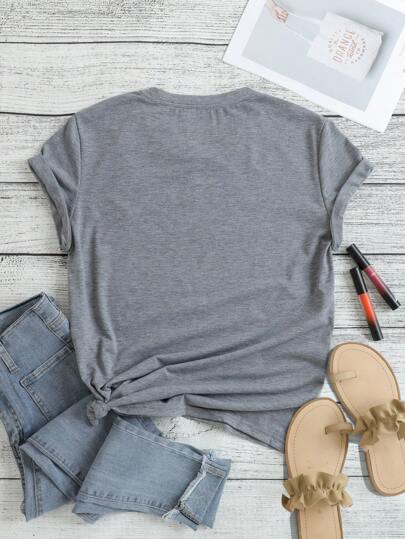 INAWLY تي شيرت بطباعة كرتونية والشعارات 