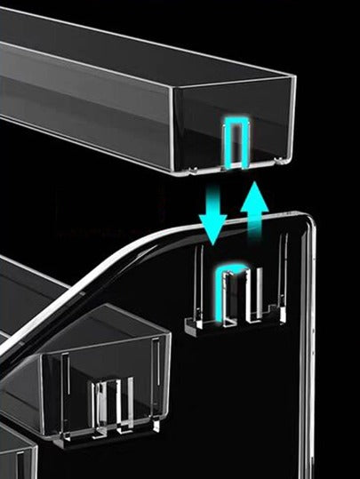 1 قطعة حامل مستحضرات التجميل متعدد الطبقات قابل للفك بتصميم إغلاق للاحتفاظ بمنتجات العناية بالبشرة والطلاء الأظافر ، منظم من البلاستيك الشفاف للأدراج ، يناسب أثاث الحمام والشاطئ والغرف النوم، سعة كبيرة