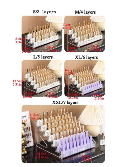 1 قطعة حامل مستحضرات التجميل متعدد الطبقات قابل للفك بتصميم إغلاق للاحتفاظ بمنتجات العناية بالبشرة والطلاء الأظافر ، منظم من البلاستيك الشفاف للأدراج ، يناسب أثاث الحمام والشاطئ والغرف النوم، سعة كبيرة