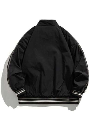 جاكيت بشريط جانبي متباين سستة للرجال