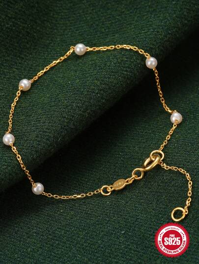 قطعة واحدة S925 الفضة الاسترليني أنيق سوار الى نساء اليومي زخارف سوار رفيع