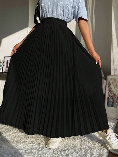 Mulvari تنورة طويلة على شكل طيات مظهر واحد