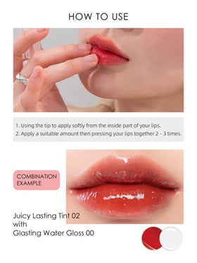 Rom&nd رومان GLASTING WATER TINT 00 METEOR TRACK، فيلم ندي قابل للتنفس، نهاية زجاجية لامعة خفيفة الوزن، تقنية التدرج الزاهي، شفاف جيلي الخوخ، وردي ذهبي نجمي شفاف، أكسجين نعناع ماتي لامع، عصا لمسة إصلاح صغيرة، إصدار محدود للعطلات النباتية، سر خفيف بدون وجه