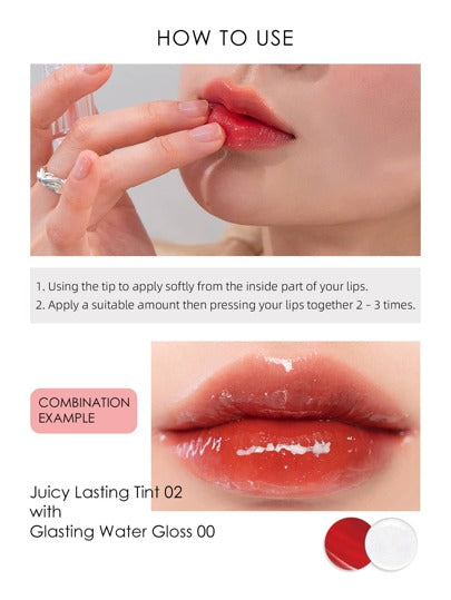Rom&nd رومان GLASTING WATER TINT 00 METEOR TRACK، فيلم ندي قابل للتنفس، نهاية زجاجية لامعة خفيفة الوزن، تقنية التدرج الزاهي، شفاف جيلي الخوخ، وردي ذهبي نجمي شفاف، أكسجين نعناع ماتي لامع، عصا لمسة إصلاح صغيرة، إصدار محدود للعطلات النباتية، سر خفيف بدون وجه