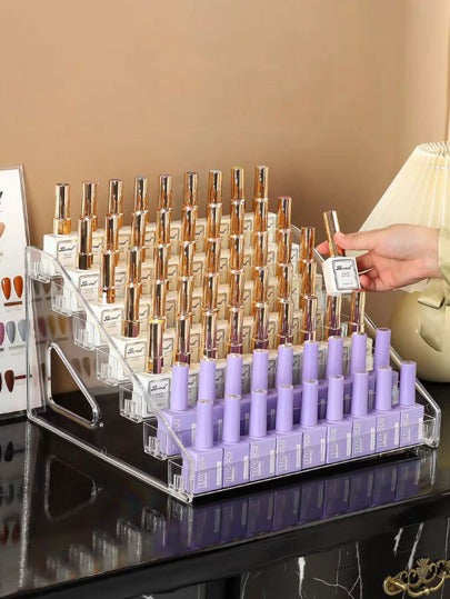 1 قطعة حامل مستحضرات التجميل متعدد الطبقات قابل للفك بتصميم إغلاق للاحتفاظ بمنتجات العناية بالبشرة والطلاء الأظافر ، منظم من البلاستيك الشفاف للأدراج ، يناسب أثاث الحمام والشاطئ والغرف النوم، سعة كبيرة