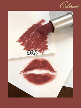 COLORROSE أحمر شفاه بلمعة مطفأة، أحمر شفاه ذو لون حيوي فائق، أحمر شفاه عالي الصبغة، صيغة كريمية مرطبة، شاي أسود وشوكولاتة