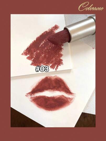 COLORROSE أحمر شفاه بلمعة مطفأة، أحمر شفاه ذو لون حيوي فائق، أحمر شفاه عالي الصبغة، صيغة كريمية مرطبة، شاي أسود وشوكولاتة