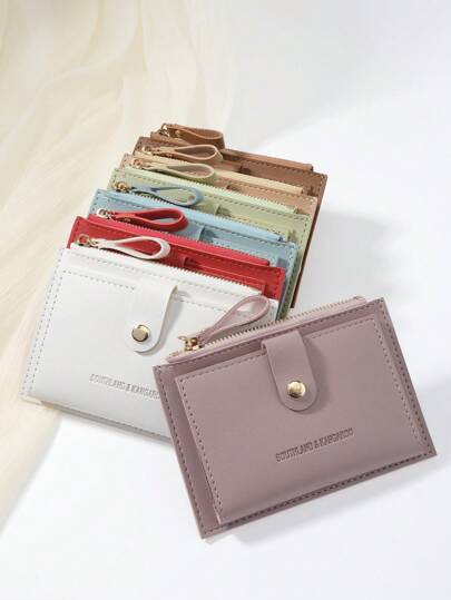 SOUTHLAND&KANGAROO محفظة صغيرة باللون الأرجواني مزينة بالحرف مع جيب قابل للطي، محفظة صغيرة مسطحة خفيفة الوزن محمولة حامل البطاقات والمفاتيح، محفظة أنيقة عصرية، هدية مثالية للعيد أو عيد الميلاد أو عيد الحب، للأزواج أو للاستخدام اليومي كحقيبة مدرسية أو لحام