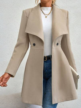 SHEIN Unity معطف ياقة شلال أزرار مزدوجة
