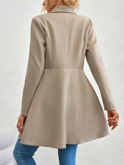 SHEIN Unity معطف ياقة شلال أزرار مزدوجة
