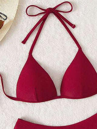 Swim Basics مجموعة بيكيني احمر مبطن بتشكيل مكونة من قطعتين للنساء في عام 2025 الجديد