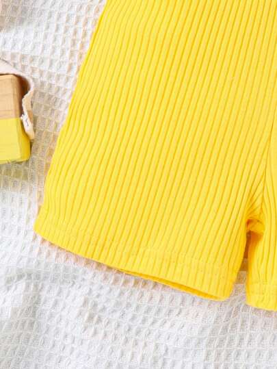 SHEIN بنت طفل رومبير كامي & جيب قلاب أزرار أمامية قميص