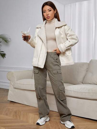 EZwear معطف سستة بطباعة تيدي