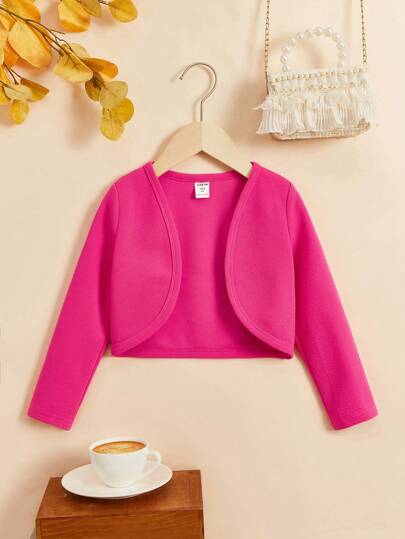 SHEIN جاكيت مفتوح امامي بنت طفل