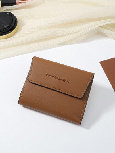 SOUTHLAND&KANGAROO محفظة نسائية صغيرة بتصميم عصري لون بني وجيب للعملات، مينيمالية، حديثة، مميزة كهدية للعيد أو لعيد الحب أو عيد الميلاد للفتيات والسيدات، ملائمة لحقيبة المدرسة أو الفناء الجامعي، محفظة صغيرة