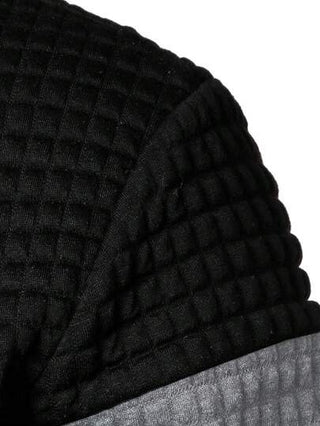 Manfinity Homme هودي بسحّاب ونقشتين للرجال، طويل الأكمام، كاجوال، حضري، بدلة رياضة، لون كتلة، أصدقاء