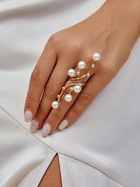 SHEIN Belle خاتم لؤلؤ صناعي