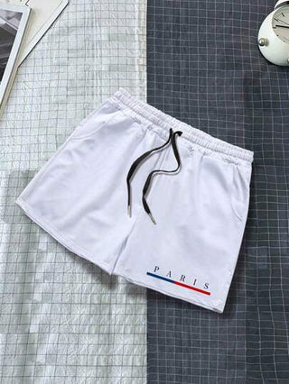 Manfinity Homme بنطلون قصير بطباعة أحرف رباط خصر للرجال