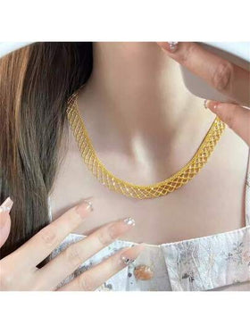 قلادة الجديد موديل فرنسي دانتيل للنساء , بتصميم قص مجوف , الموضة الترقوة سلسلة مع محكم يشعر , هدية عيد ميلاد الى صديقةرمضان