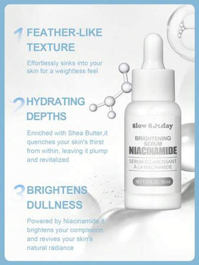 SlowSunday Niacinamide تفتيح المصل ، مصل تقلص المسام ، خلاصة الوجه المرطبة ، السائل تنقية المسام الجمال ، العناية بالبشرة ، أنماط الخريف والشتاء المريحة ، مناسبة لخريف الشتاء ، Y2K ، لعيد الهالوين ، الحفلات والهدايا ، ورأس السنة الجديدة ، هدية شكرا لك