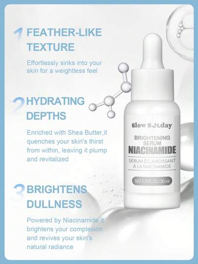 SlowSunday Niacinamide تفتيح المصل ، مصل تقلص المسام ، خلاصة الوجه المرطبة ، السائل تنقية المسام الجمال ، العناية بالبشرة ، أنماط الخريف والشتاء المريحة ، مناسبة لخريف الشتاء ، Y2K ، لعيد الهالوين ، الحفلات والهدايا ، ورأس السنة الجديدة ، هدية شكرا لك