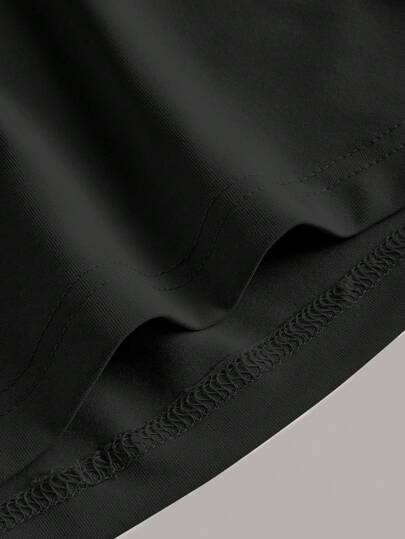 EZwear فستان تانك موحدة اللون خصر مكشكش