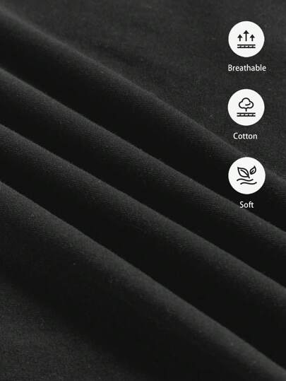 SHEIN تي شيرت تي-شيرت أبيض أكمام قصيرة بياقة مستديرة للفتى المراهق، مناسب للملابس الرياضية، مصنوع من خليط من القطن، مناسب للصيف