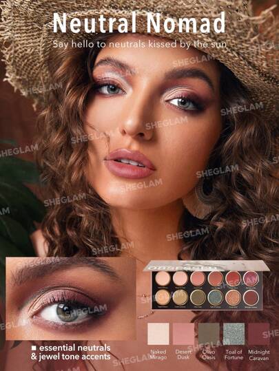 SHEGLAM لوحة ظلال العيون مراكش أوبسيسد 12 لونًا لامعًا معدنيًا غير لامعًا بألوان محايدة وألوان براقة عالية الصبغة تدوم طويلاً بدون تلطخ ظلال عيون ناعمة قابلة للمزج مستحضرات تجميل العيون عيد الميلاد الشتاء ظلال العيون القوطية لعام 2000 عيد الأب...