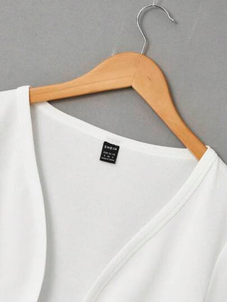 EZwear 1 قطعة جاكيت بيضاء قصيرة مطابقة بأكمام طويلة