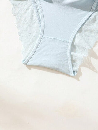 Shein Underwear&Sleepwear Basics 5 قطع من ملابس اللانجيري المحبوكة المخططة مع الدانتيل المتضاد