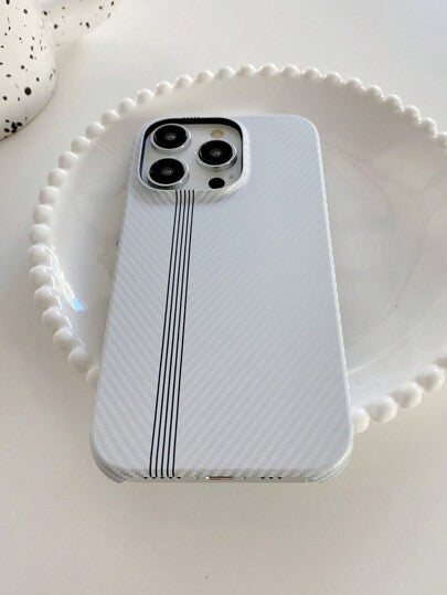 حافظة هاتف بملصق مائي بخطوط فضية متوافقة مع هاتف Iphone