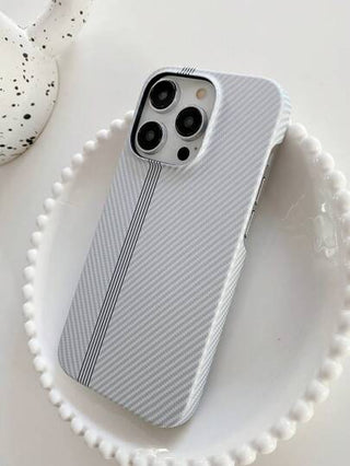 حافظة هاتف بملصق مائي بخطوط فضية متوافقة مع هاتف Iphone
