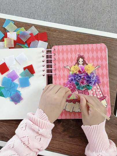 فن الطوابع اليدوية Diy مع تصميم الأميرة والجان، مجموعة فنية إبداعية للفتيات بين 3 و 6 سنوات، تنشيط اللباس، كتاب نشاط، لعبة تعليمية، هدية مثالية لعيد ميلاد أو العطلة، مجموعة كتاب رسم ملون وملصقات للأطفال